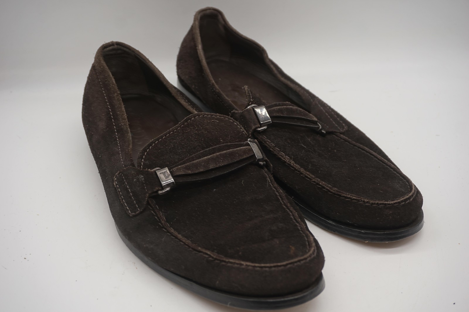 Tod’s Gommino Loafers Brown Suede Driving Studded Shoes Italy Men’s Size 7.5 8.5
