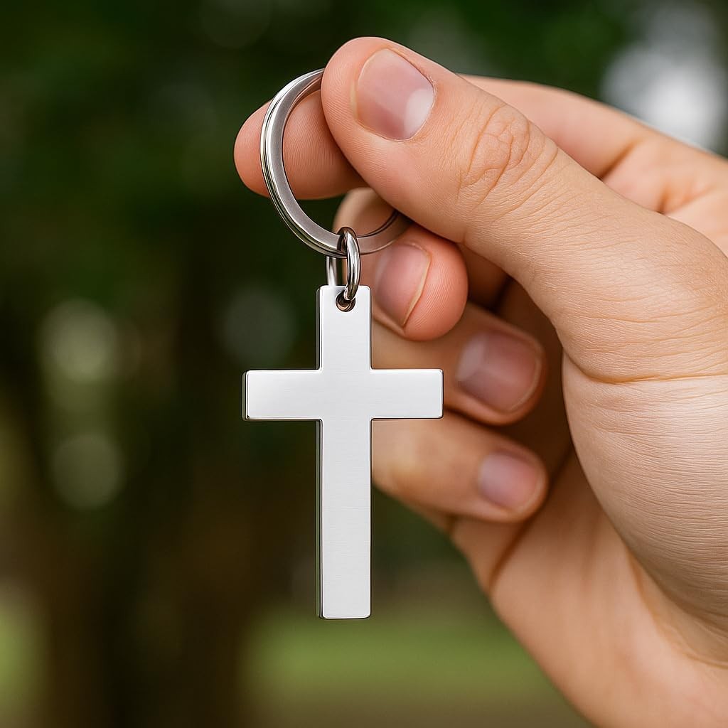 Cross Keychain Christian Gift Baptism Holiday Car Keychain