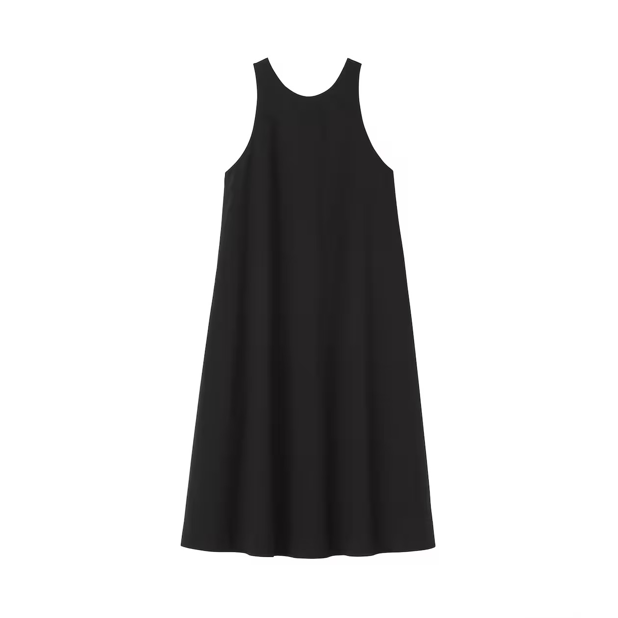 MUJI Womens Quick Dry Broadcloth Sleeveless Dress Black FedEx