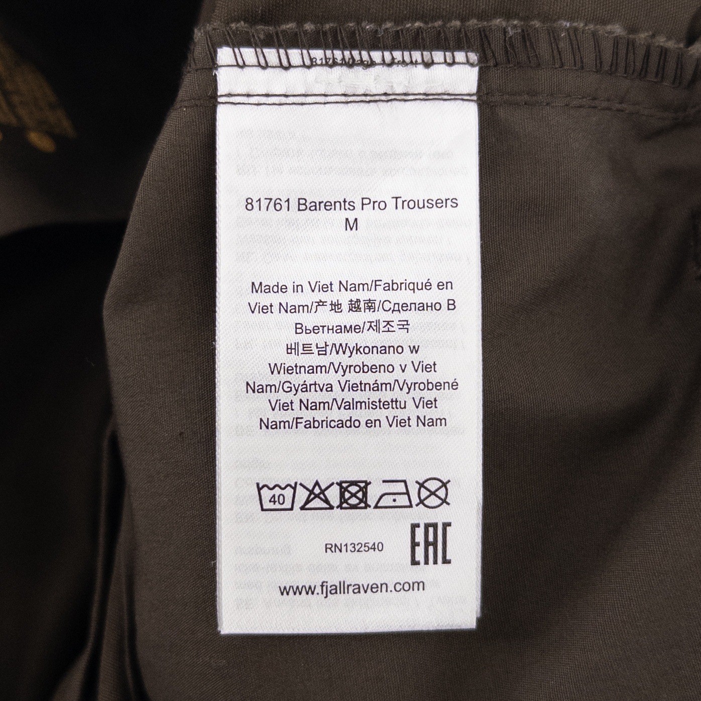 Fjallraven Mens US 38-39 Long Barents Pro Trousers Brown G-1000 Cargo Pants