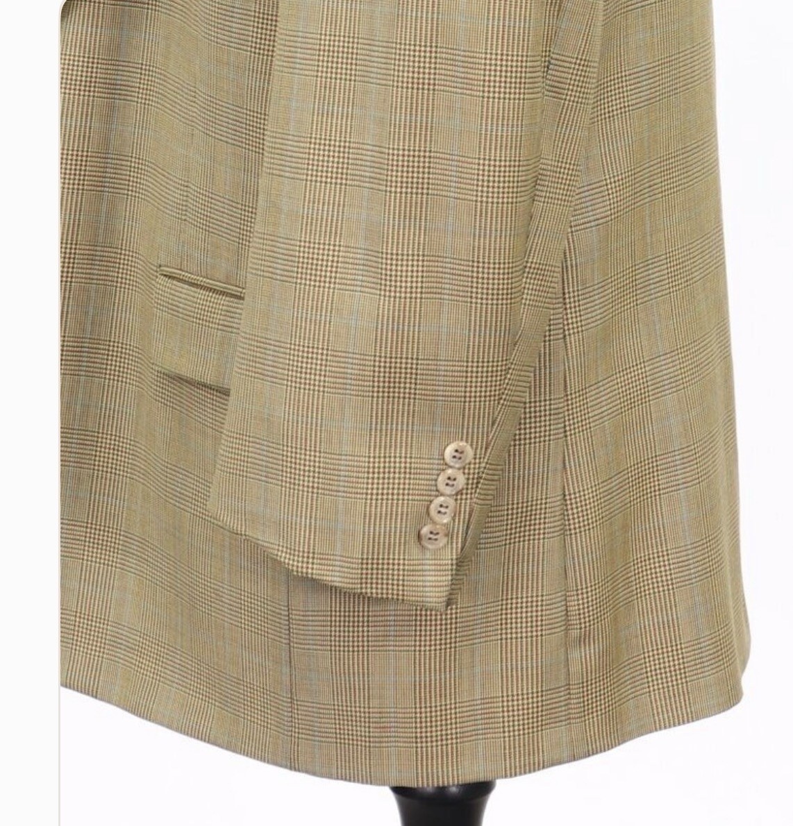 Bill Blass Men’s 46R Beige Wool Tweed Check Sport Coat Blazer Fully Lined