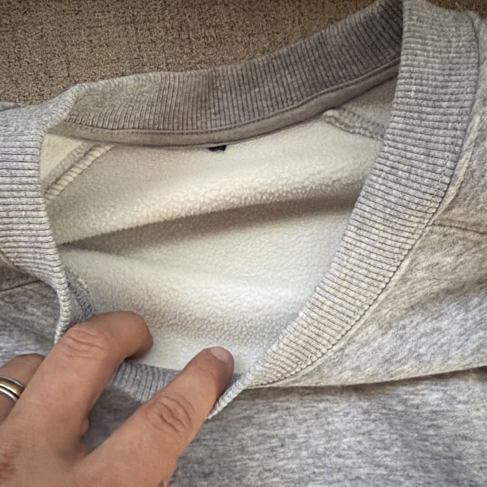 Fabletics sweatshirt grey gray fitness gym yoga athleisure medium soft cozy