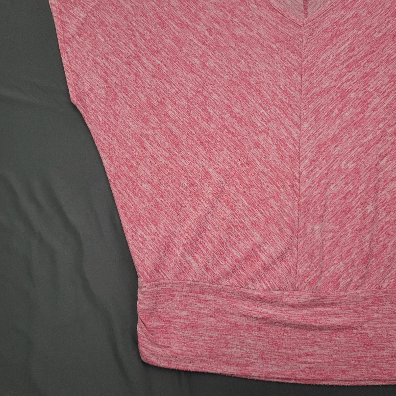 ALYX Womens Hot Pink Heather Space Dye Dolman Sleeve V-Neck Banded Hem Top M