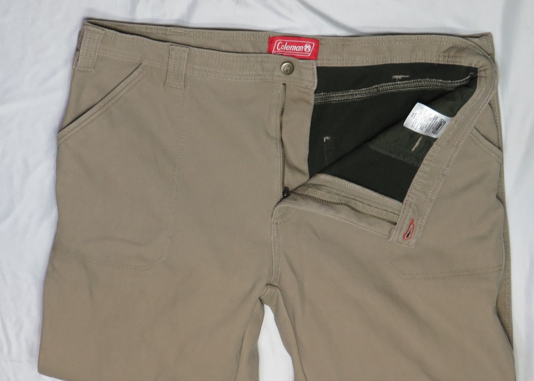 COLEMAN JEANS 40X30 BRITISH KH FLEECE LINED UTILITY STRETCH CANVAS INSULATED new
