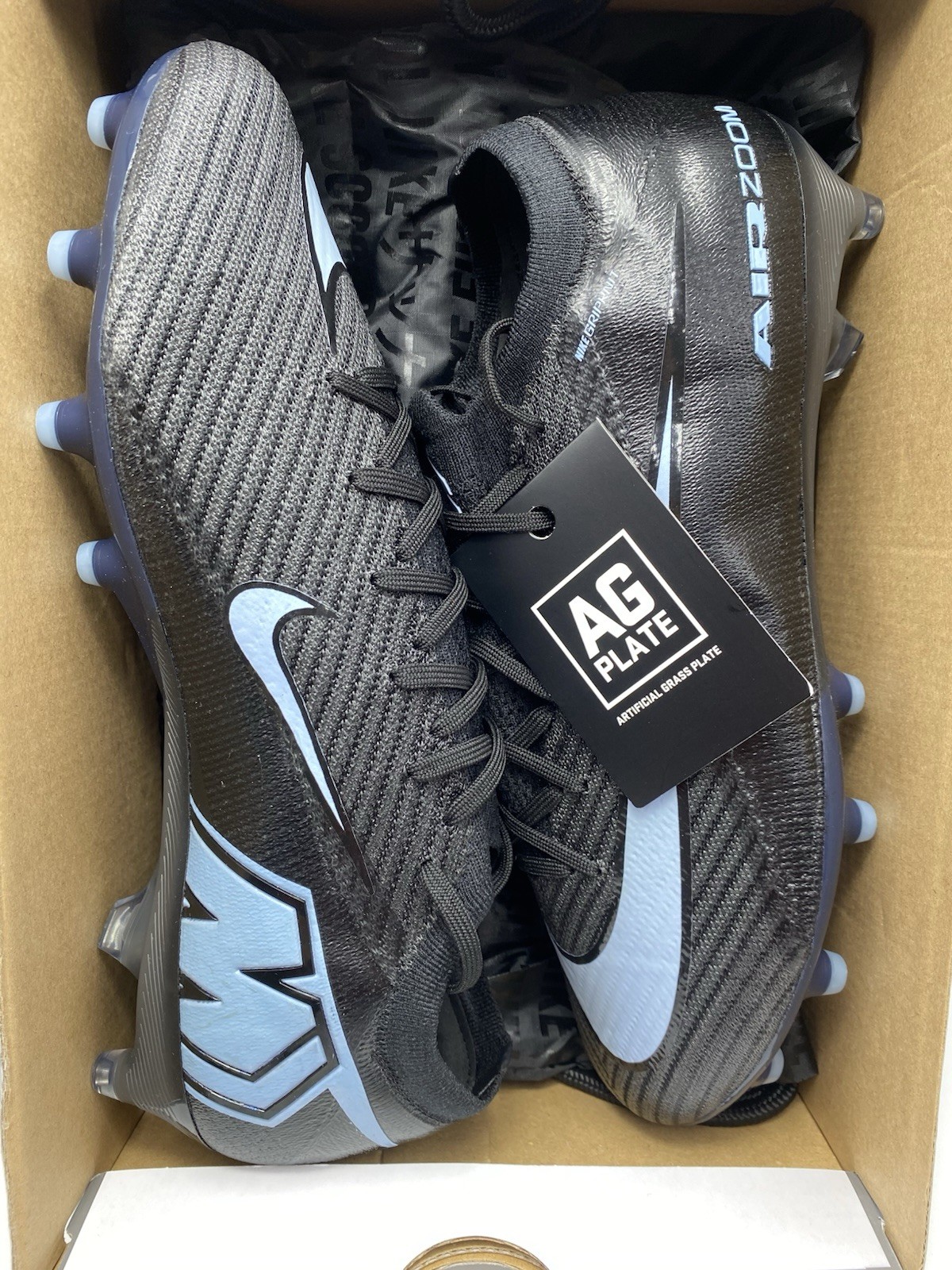 Nike ZM Vapor 16 Elite AG-Pro Black Ice Blue (FQ8693 001) Men’s Size 10