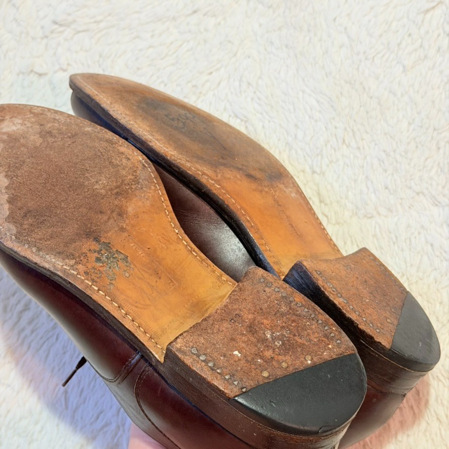 Cole Haan Made In England Bench Made Brown Leather Cap Toe Oxford Shoes 9 D