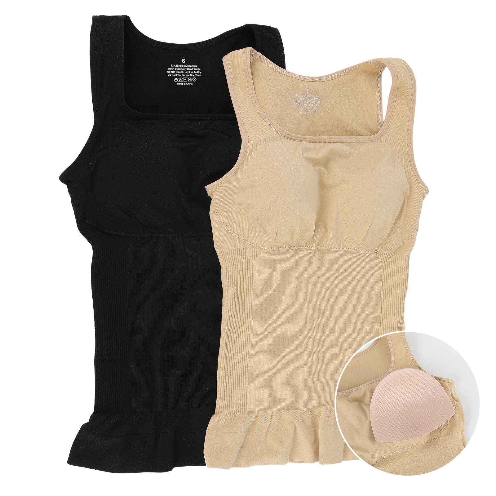 Women Slimming Body Shaper Belly Compression Vest Girdle Built-in Bra Tank Top