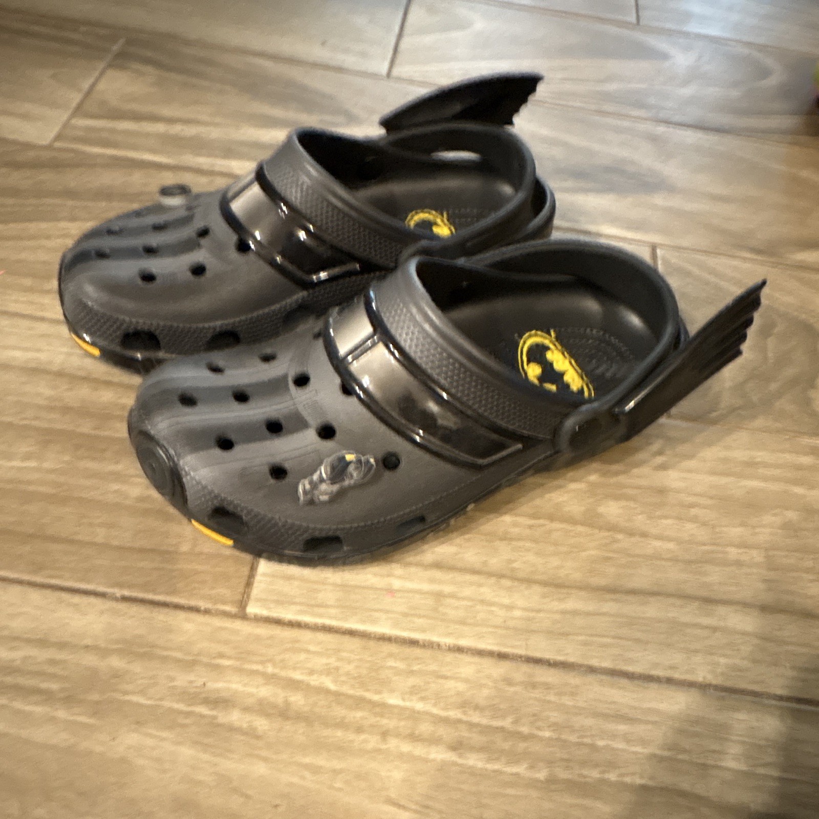 Crocs Batman Black Comfort Slip-On Clog Sandals, Logo Accent Unisex