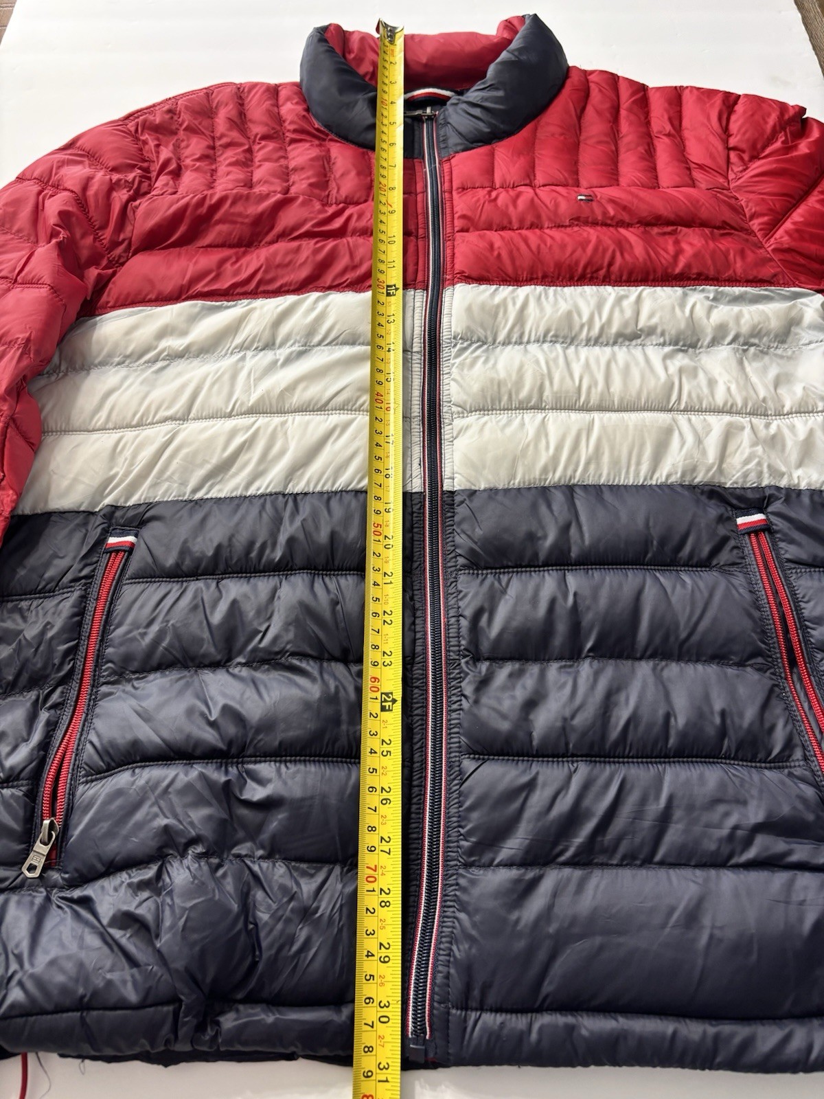Tommy Hilfiger Packable Colorblock Down Puffer Jacket Men’s XXL Full Zip
