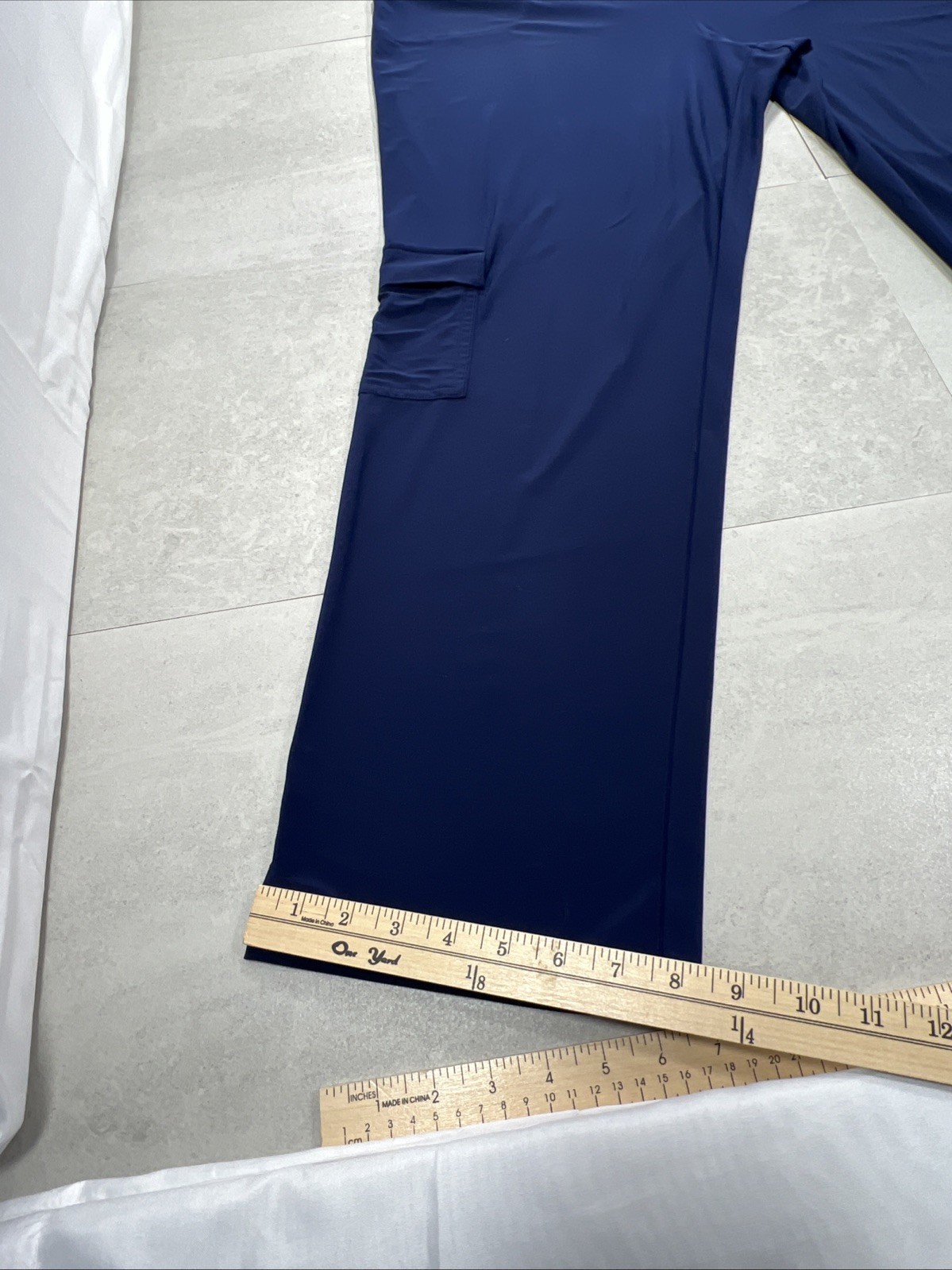 Plus Size Lounge Pant Set Stretch Knit Navy Pull-On Pants Abstract Top 1X QVC