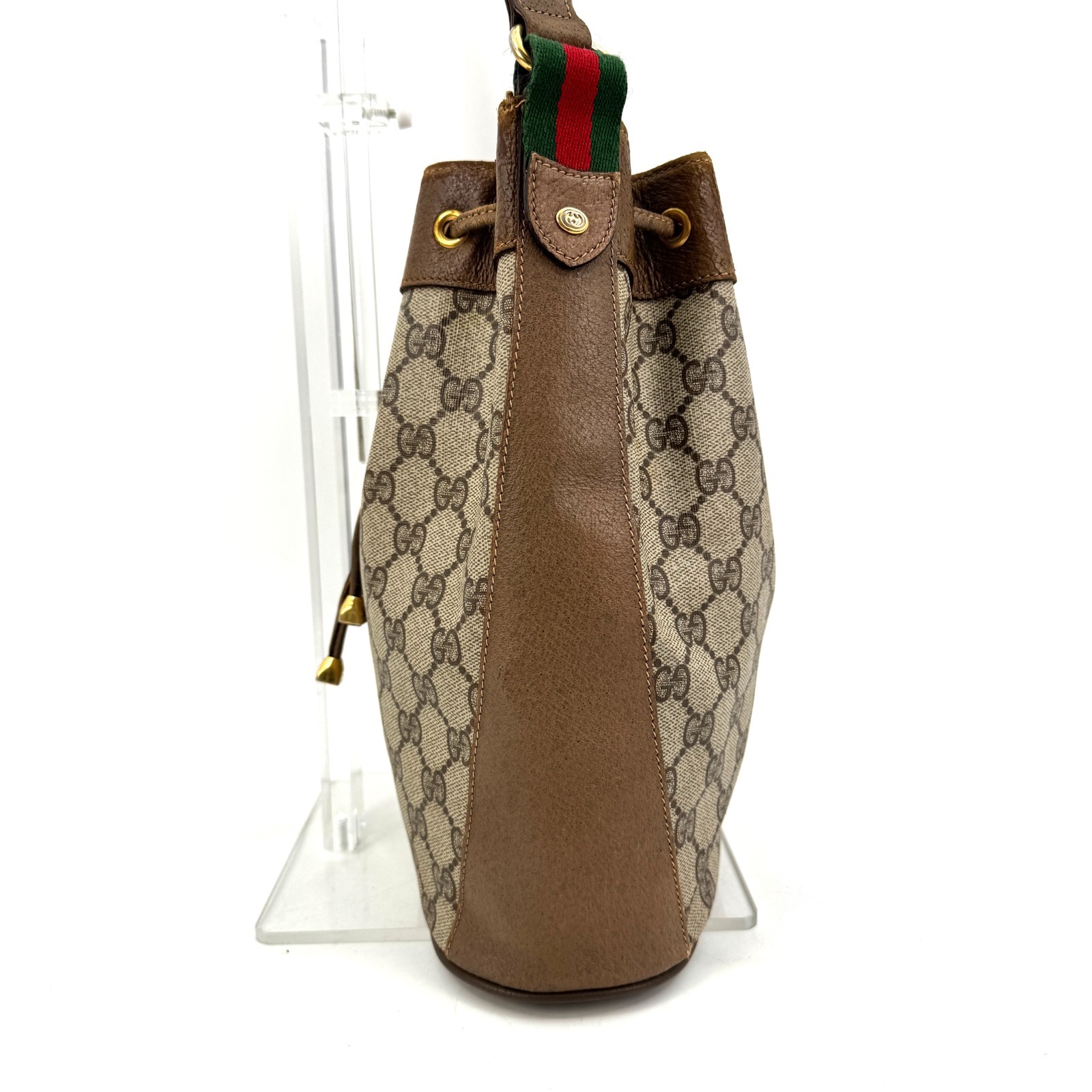 Vintage GUCCI Sherry Shoulder Bag Drawstring GG