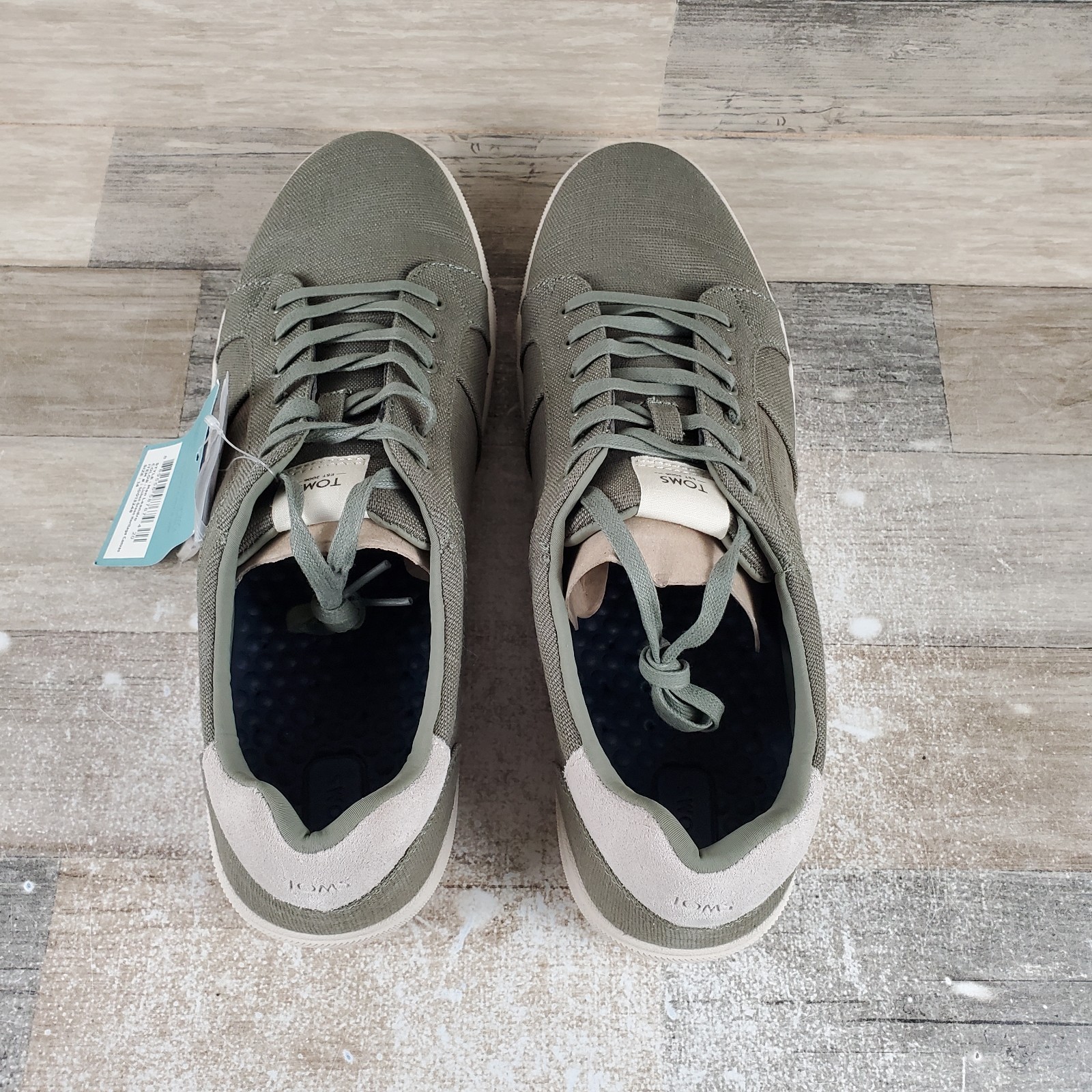 Toms Leandro Men’s Shoes Sz 14 Casual Lichen Green Heritage Canvas Sneakers