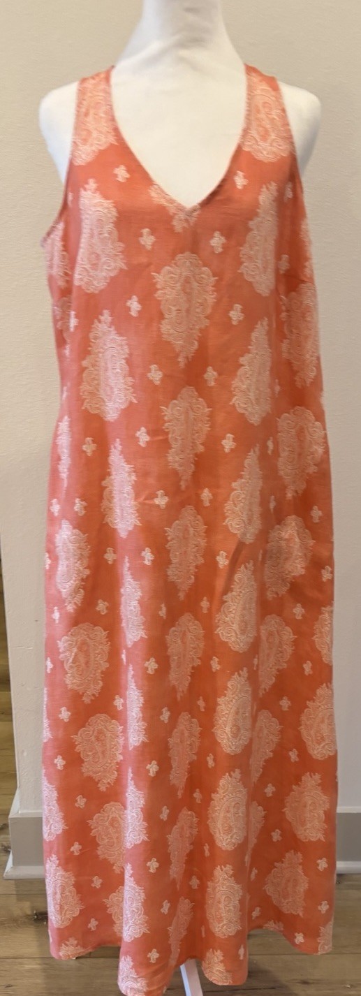 J Jill pretty linen sleeveless dress size medium