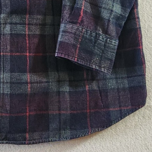 Pendelton Corduroy Shirt Mens L Green Plaid Wayne Shirt Cottage Outdoor Beach
