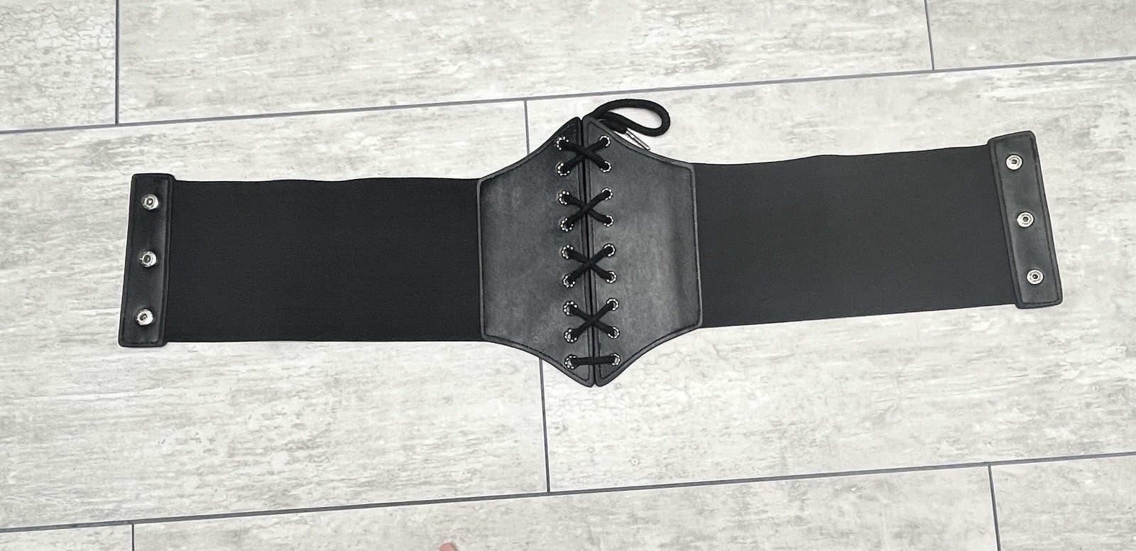 Hot Topic Women’s Lace Up Corset Belt Snap Closure, Lot Of 2 , Pink And Black