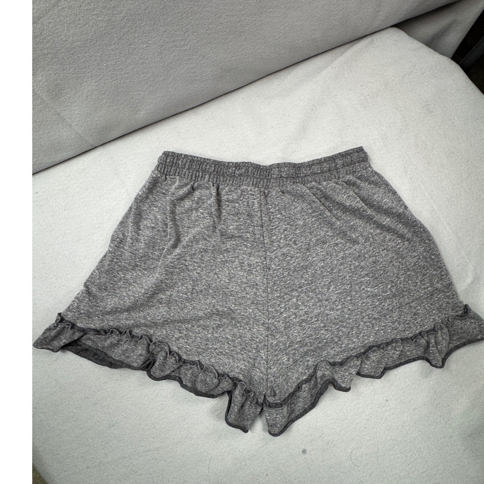 Three Bird Nest The Nest Shorts Womens XL Gray Ruffle Hem Lounge Boho Drawstring