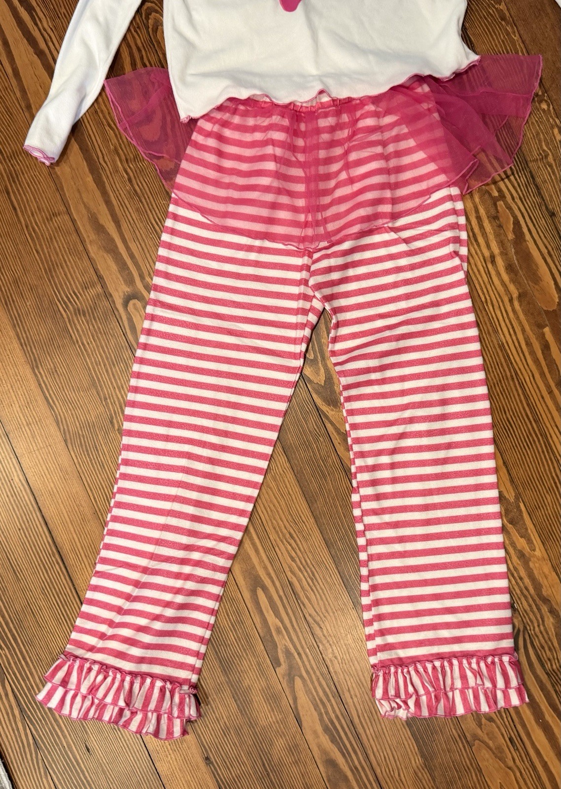 Sara’s Prints Pink Stripe Ballet Tutu Sleepwear Set Size 10 Girls