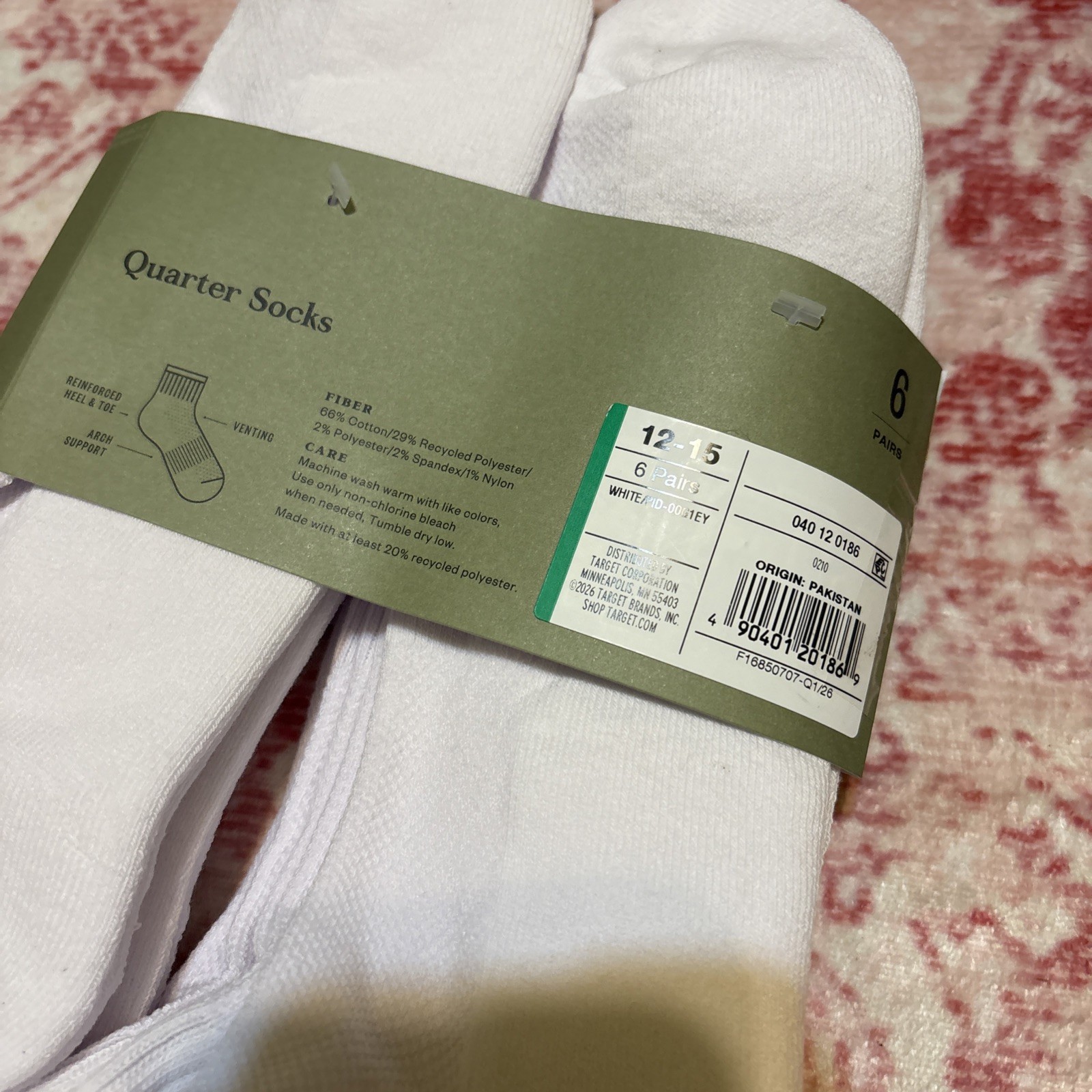 Good fellow & Co Quarter Socks Size 12-15