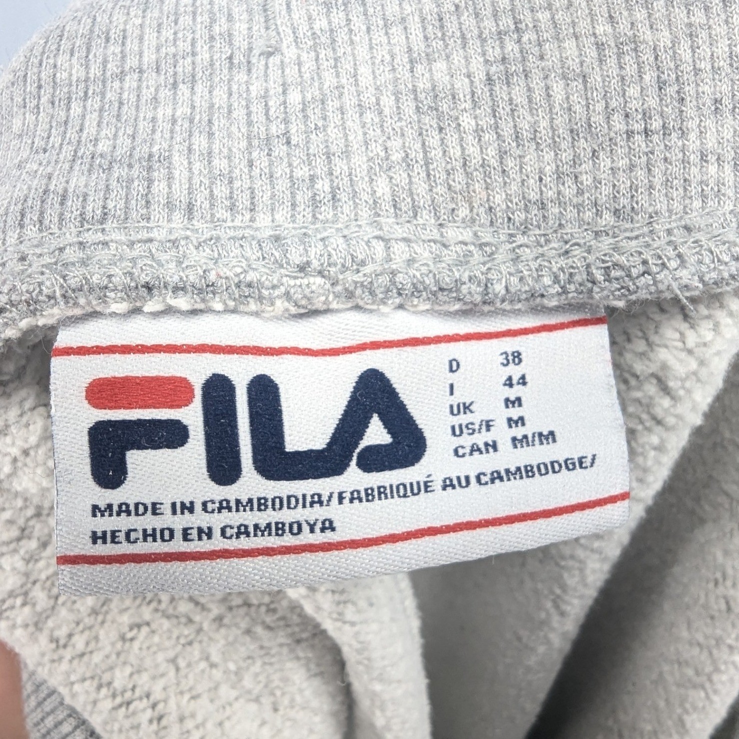 Fila Gray Sweatpants Joggers Logo Elastic Waist Drawstring Cuffed Mens Medium