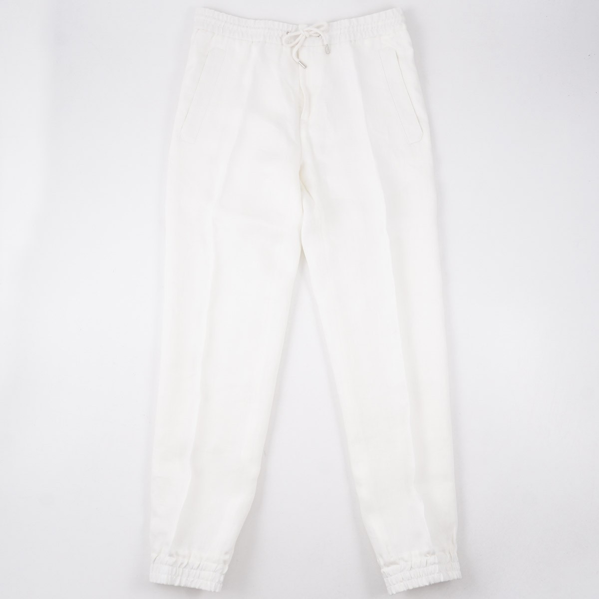 Brett Johnson Cream Solbiati Linen Drawstring Jogger Pants M 33-34 (Eu 50) NWT