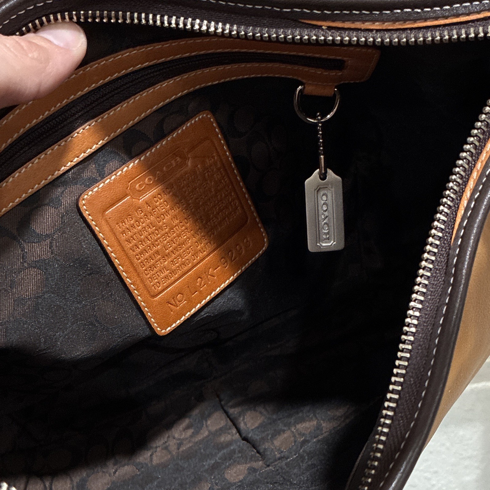 Vintage Coach 9293 Ergo One Shoulder Bag Women Tan Calf Skin Leather