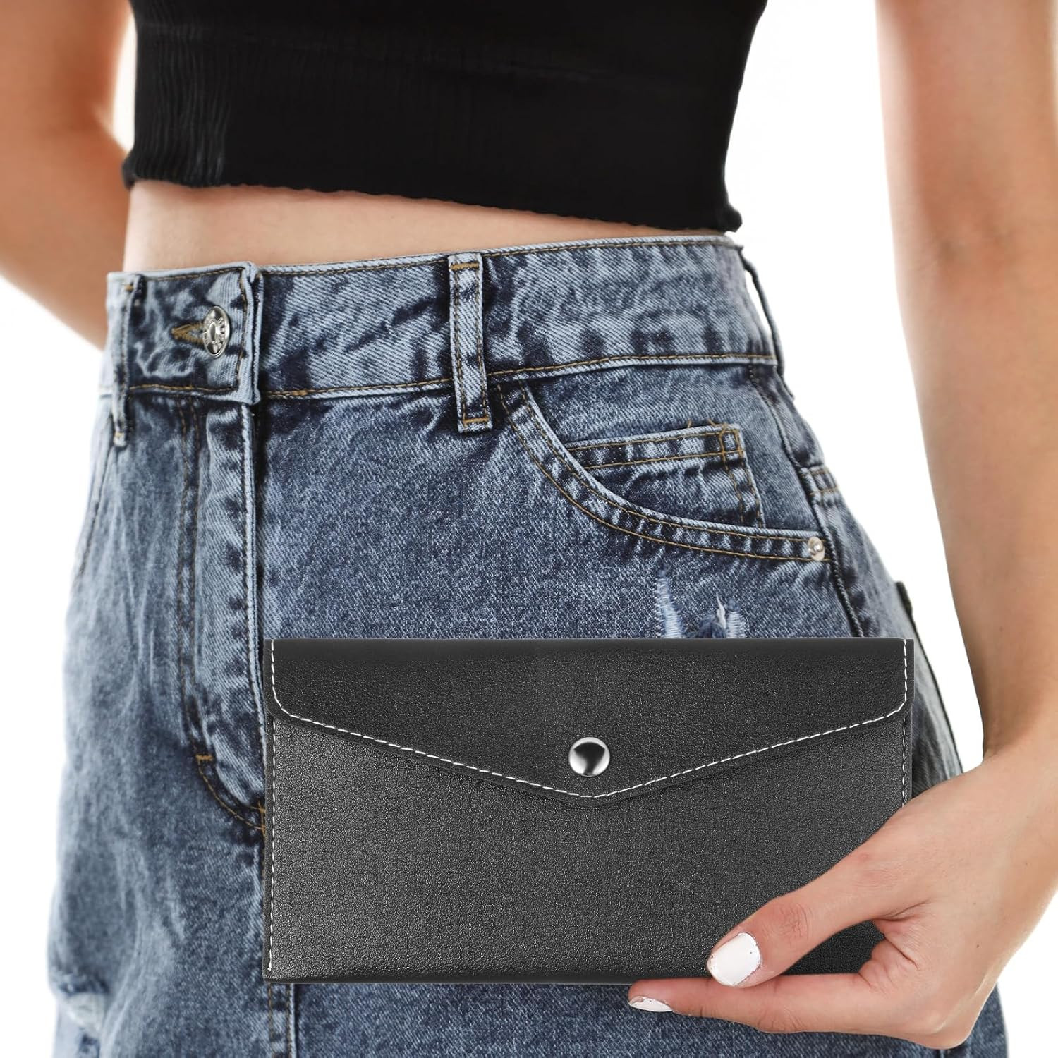 2Pcs Cash Envelope Wallet, Reusable Envelope Wallet Budget Leather Cash Organize