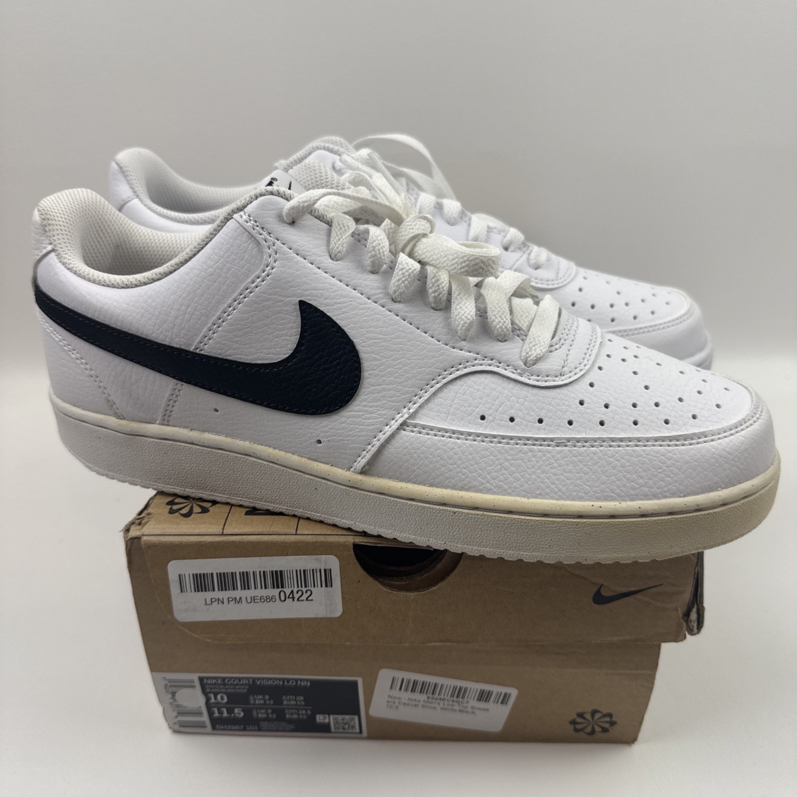 Nike Court Vision Low NN White Black DH2987-101 Men’s Size 10 Shoes NEW