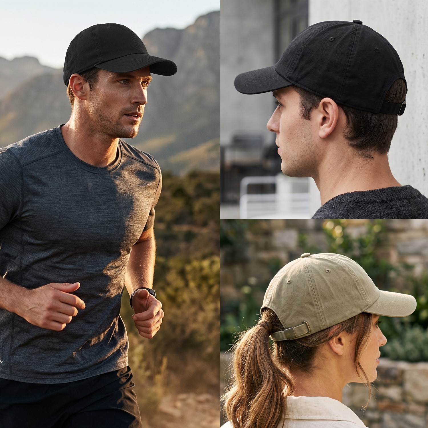 Plain Adjustable Military Solid Washed Cotton Polo Style Baseball Cap Dad Hat