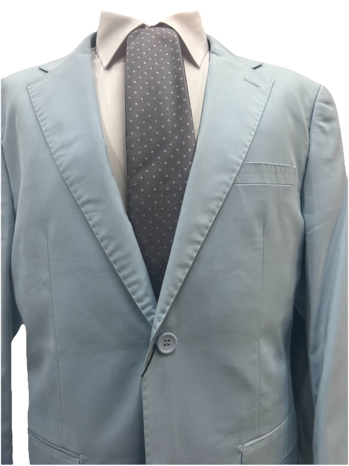 Men’s Light Blue Slim Fit Dress Made In Italy Summer 46 48 50 52 54 58