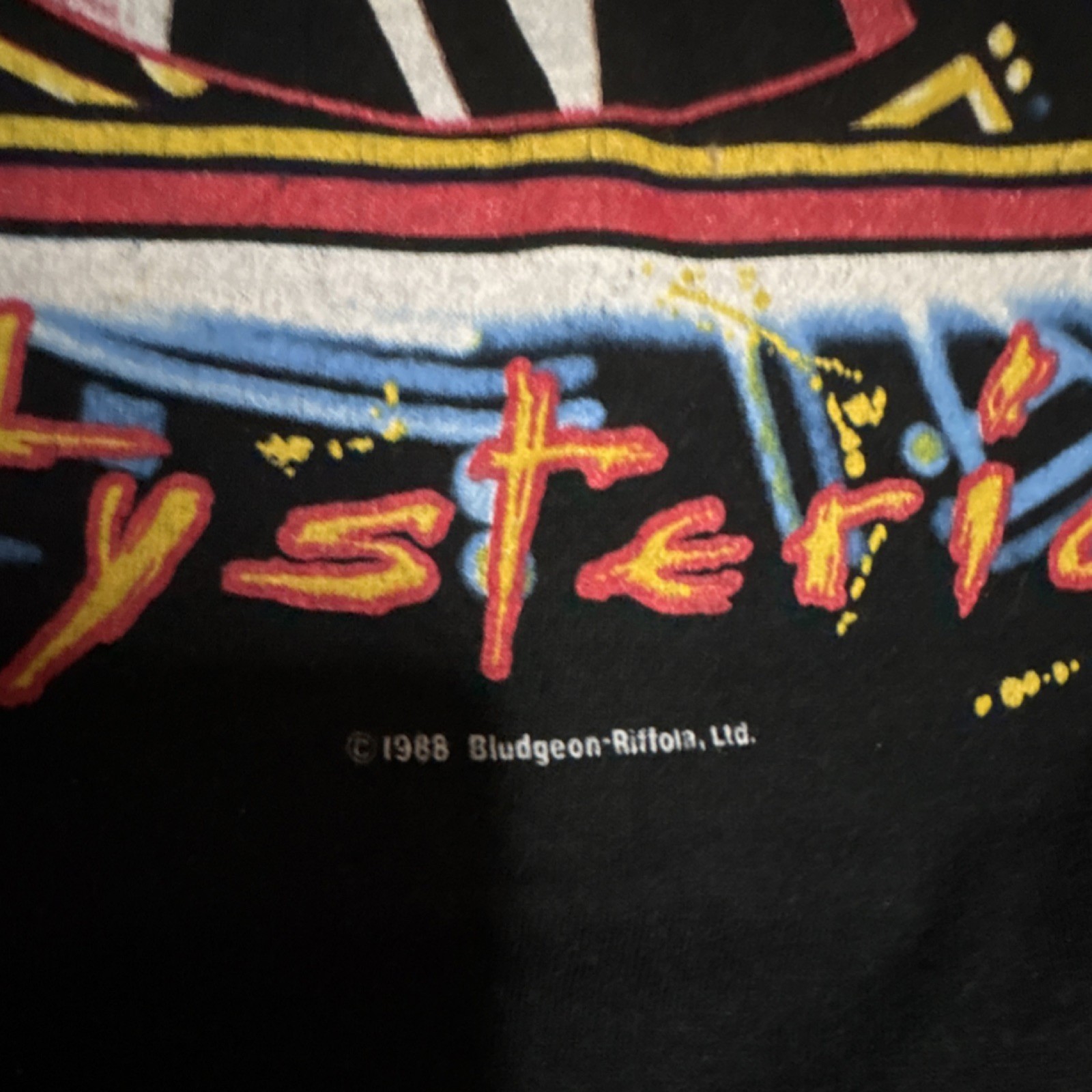 CHED by Anvil Def Leppard Hysteria Tour 1988 Vintage Men’s Graphic Tee XL Black