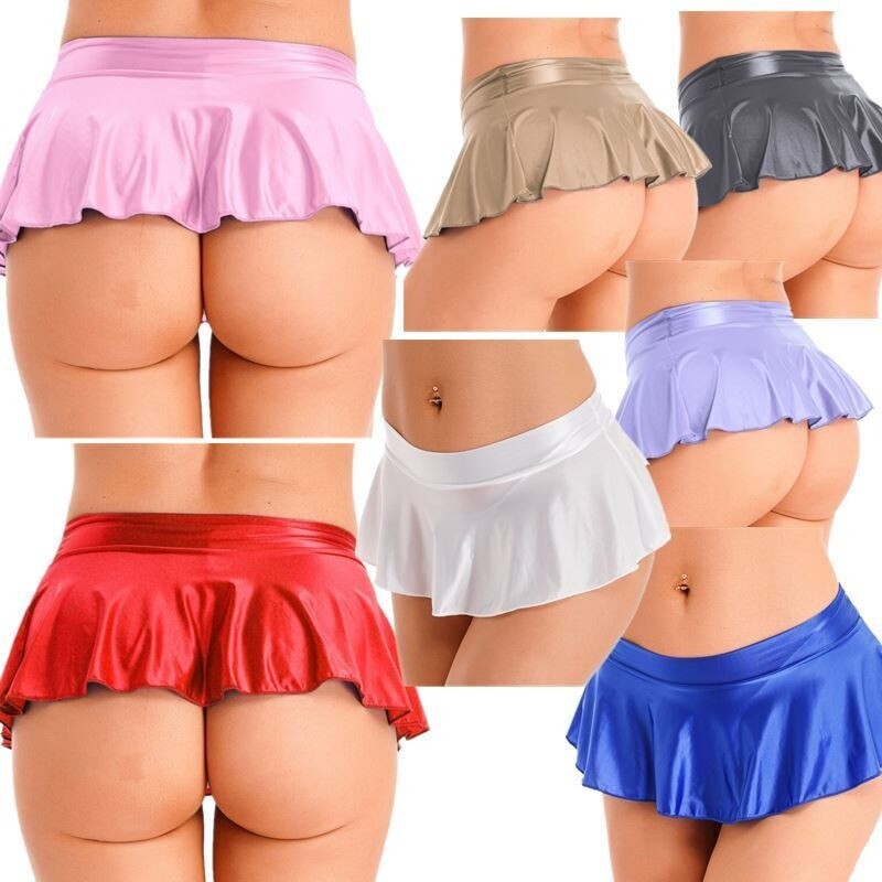 US Womens Miniskirt Mini Nightwear Bottoms Underwear Low Rise Lingerie A-line