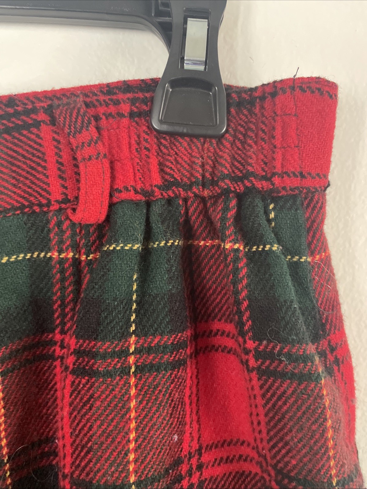 Vintage Wool Plaid Shorts Norton McNaughton Size 14 Red Green pleats Fully Lined