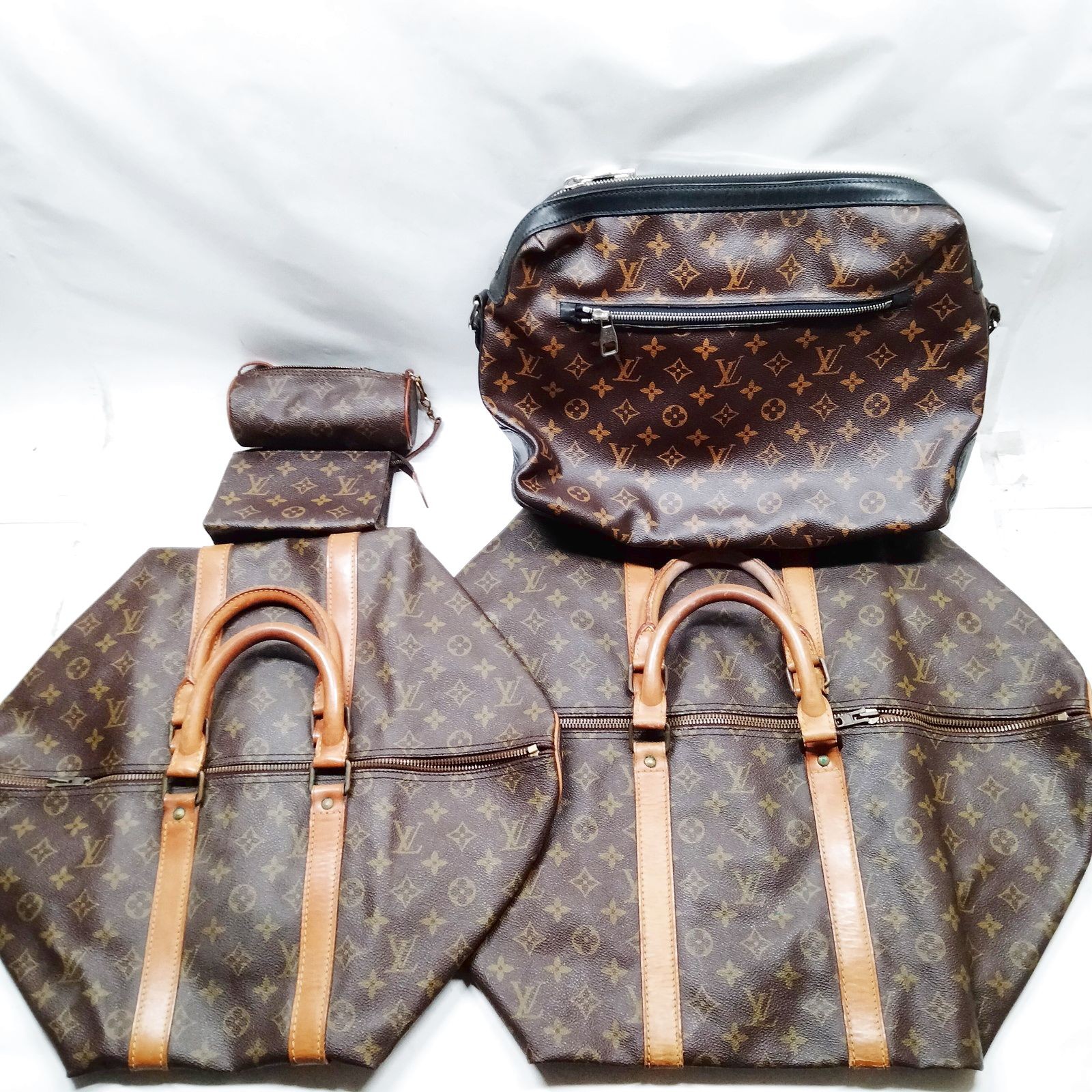 Louis Vuitton Monogram Clutch Boston Bag 5 piece set JUNK 585592