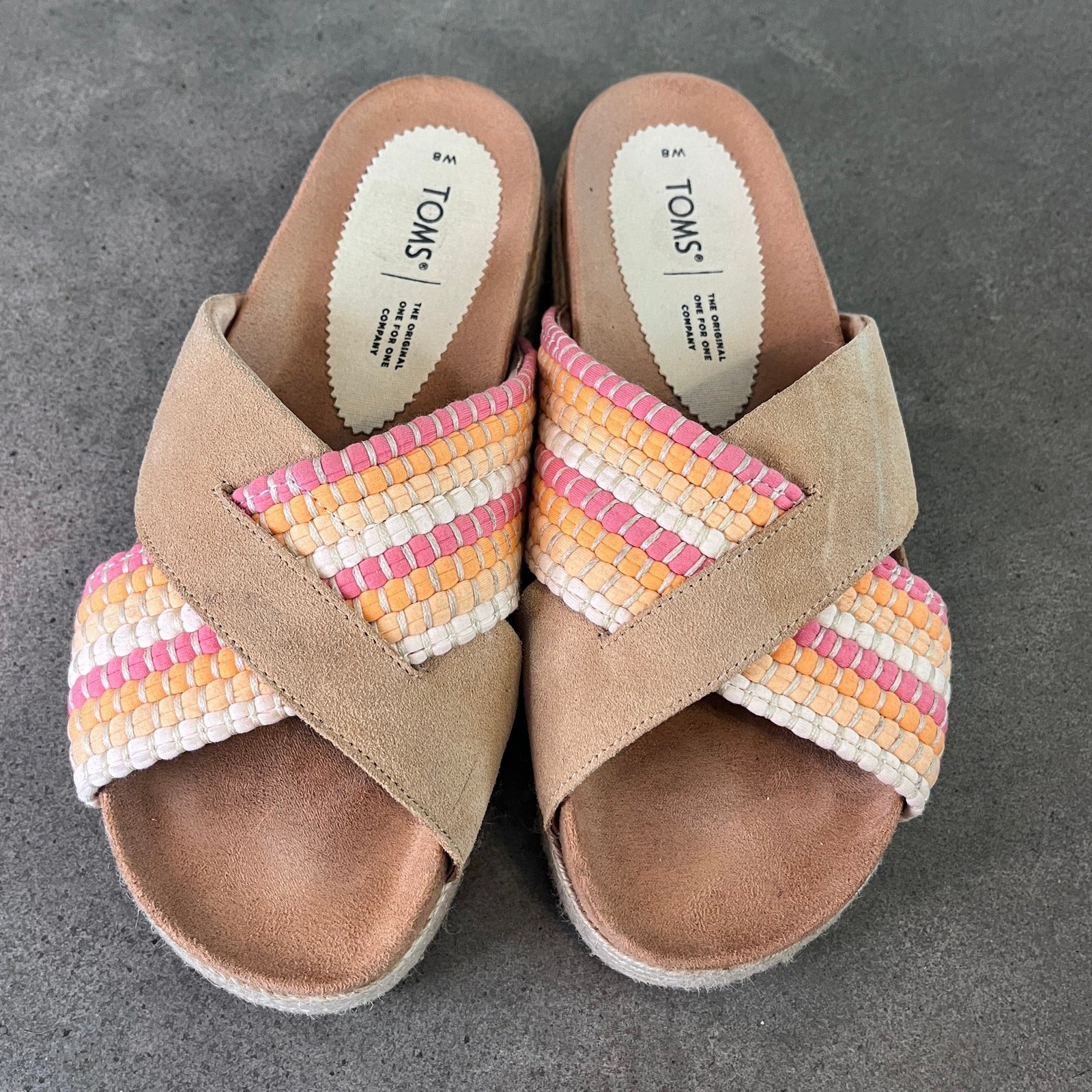 Toms shoes Paloma earth tone suede Sandals womens size 8.5 shoes