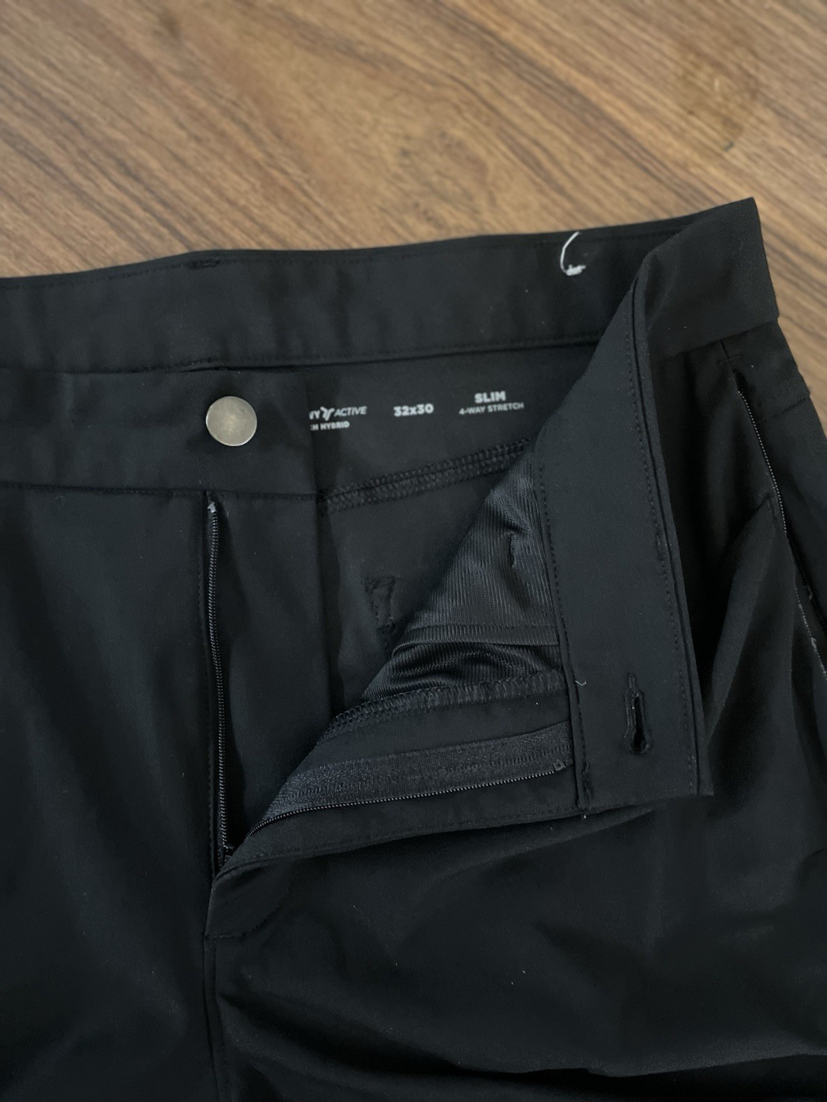 Old Navy Men’s Pants 32×30 Black Slim 4 Way Stretch Dress Active Pockets