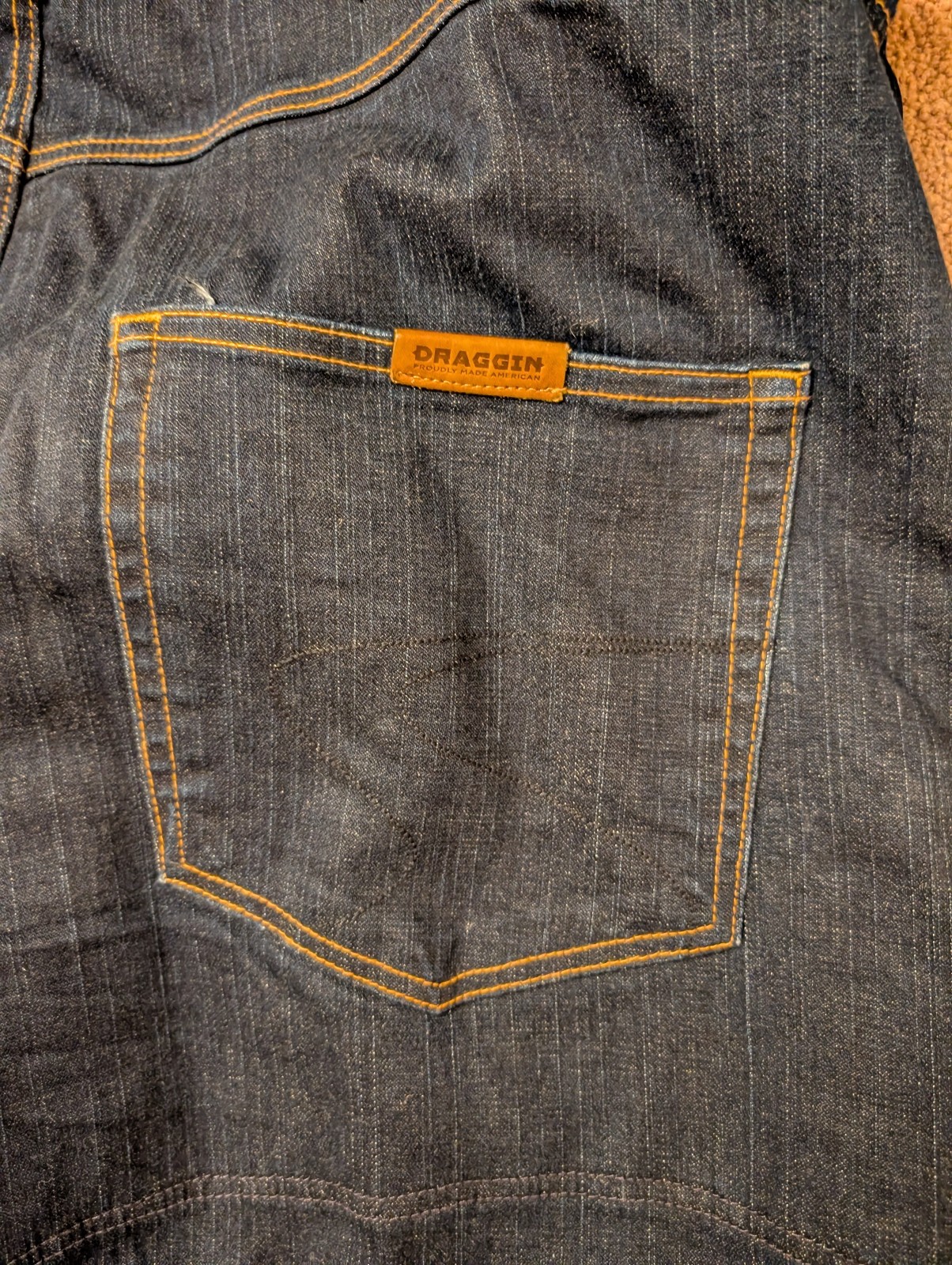 Men’s Draggin’ Motorcycle Kevlar Jeans 32×34 + knee armor