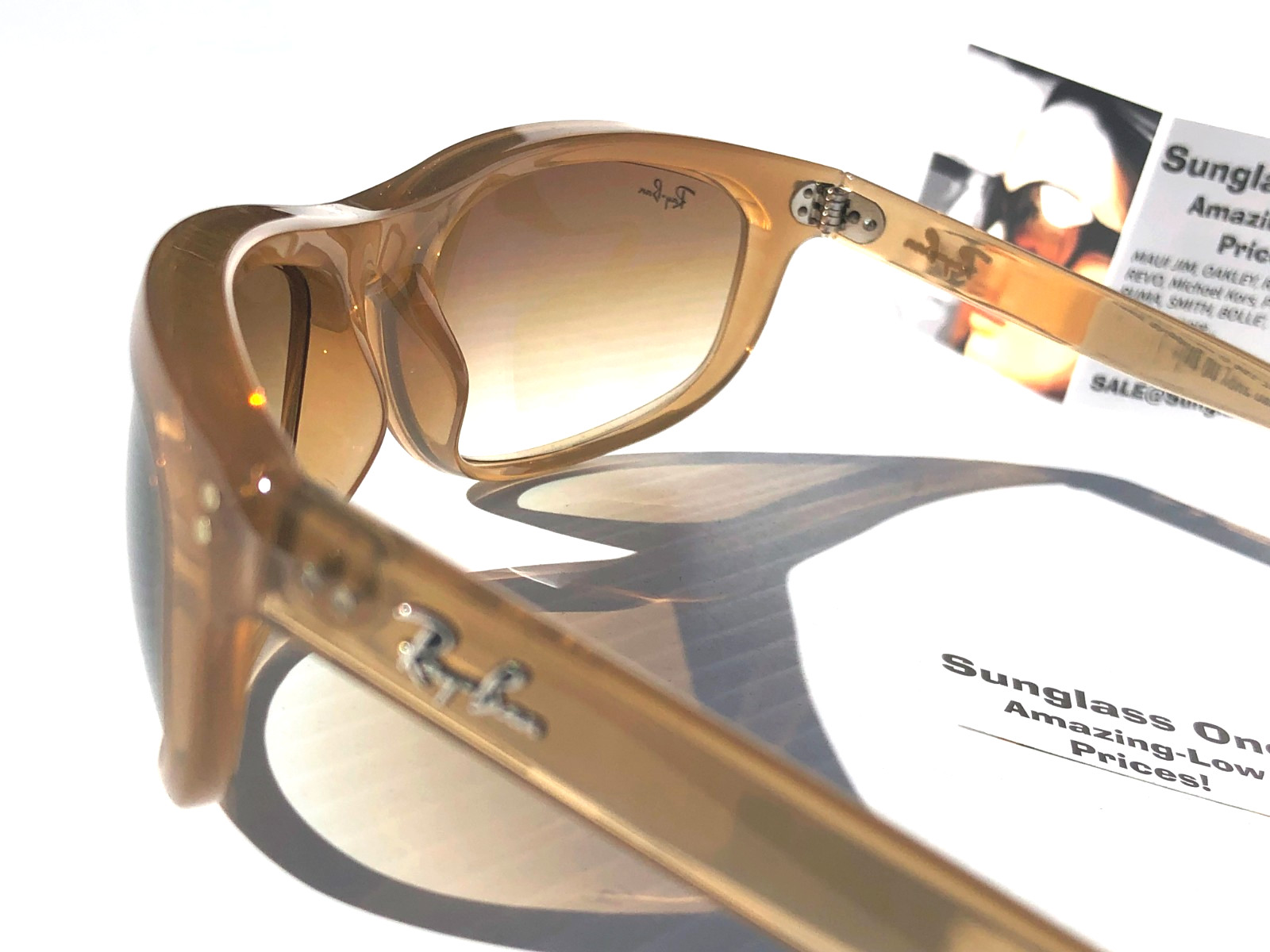 Ray Ban BALORAMA Opal Light Brown GRADIENT Brown Lens Sunglass RB 4089 6789/51