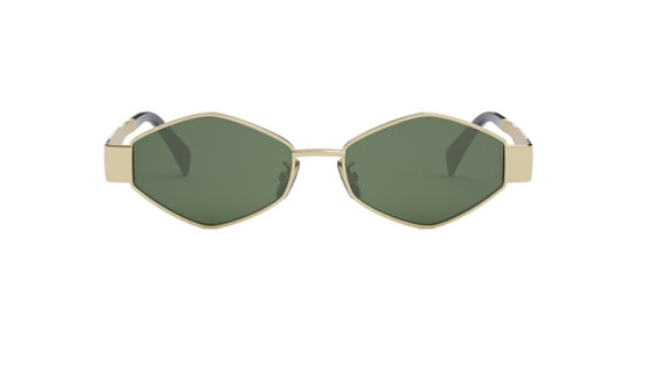 Celine Triomphe CL40254U 30N Shiny Endura Gold/Green Metal Women’s Sunglasses