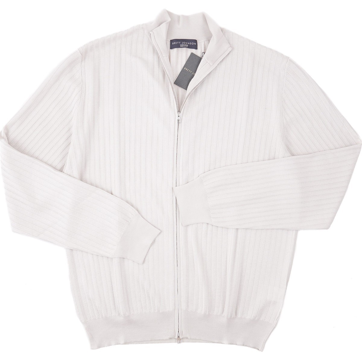 Brett Johnson Extrafine Cashmere-Silk Full-Zip Cardigan Sweater XL (Eu 54) NWT