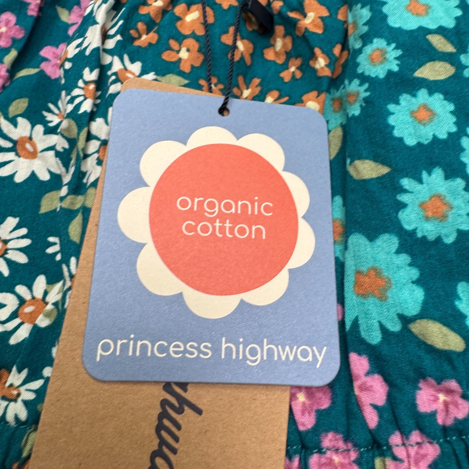 Princess Highway Teal Wendy Floral Mini Dress Womens 8 Blue Puff Sleeve Boho NWT