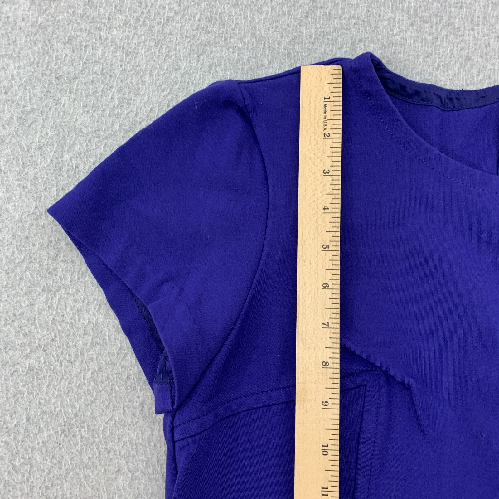 Trina Turk Top Womens Size 12 Blue Stretch Crop Zipper Closure