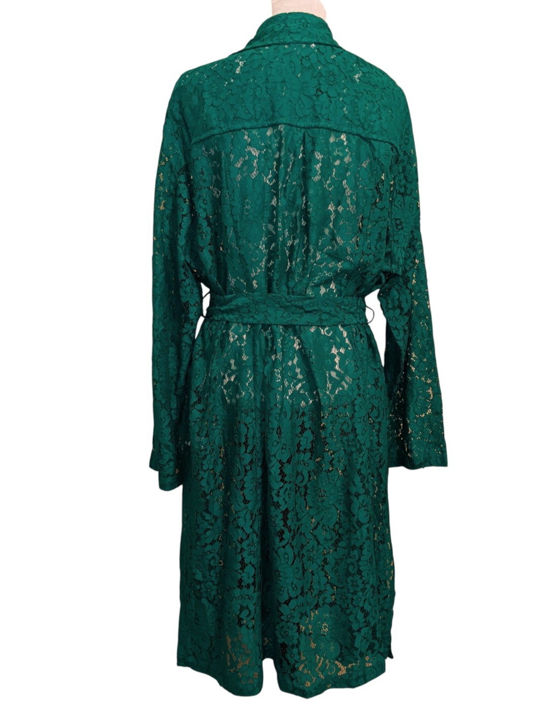 Torrid Kelly Green Lace Trench Duster Jacket 3x