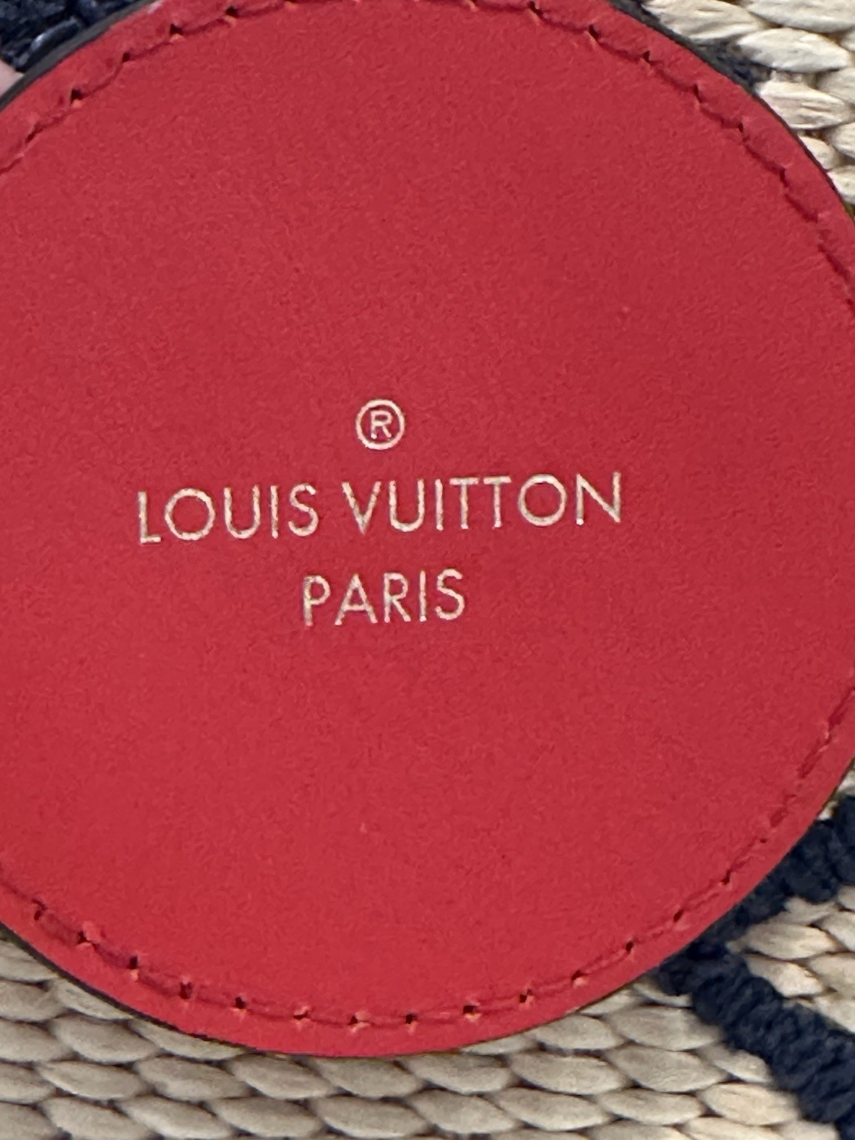 AUTHENTIC LOUIS VUITTON Monogram Raffia OnTheGo OTG MM Navy Blue Bag, M57723