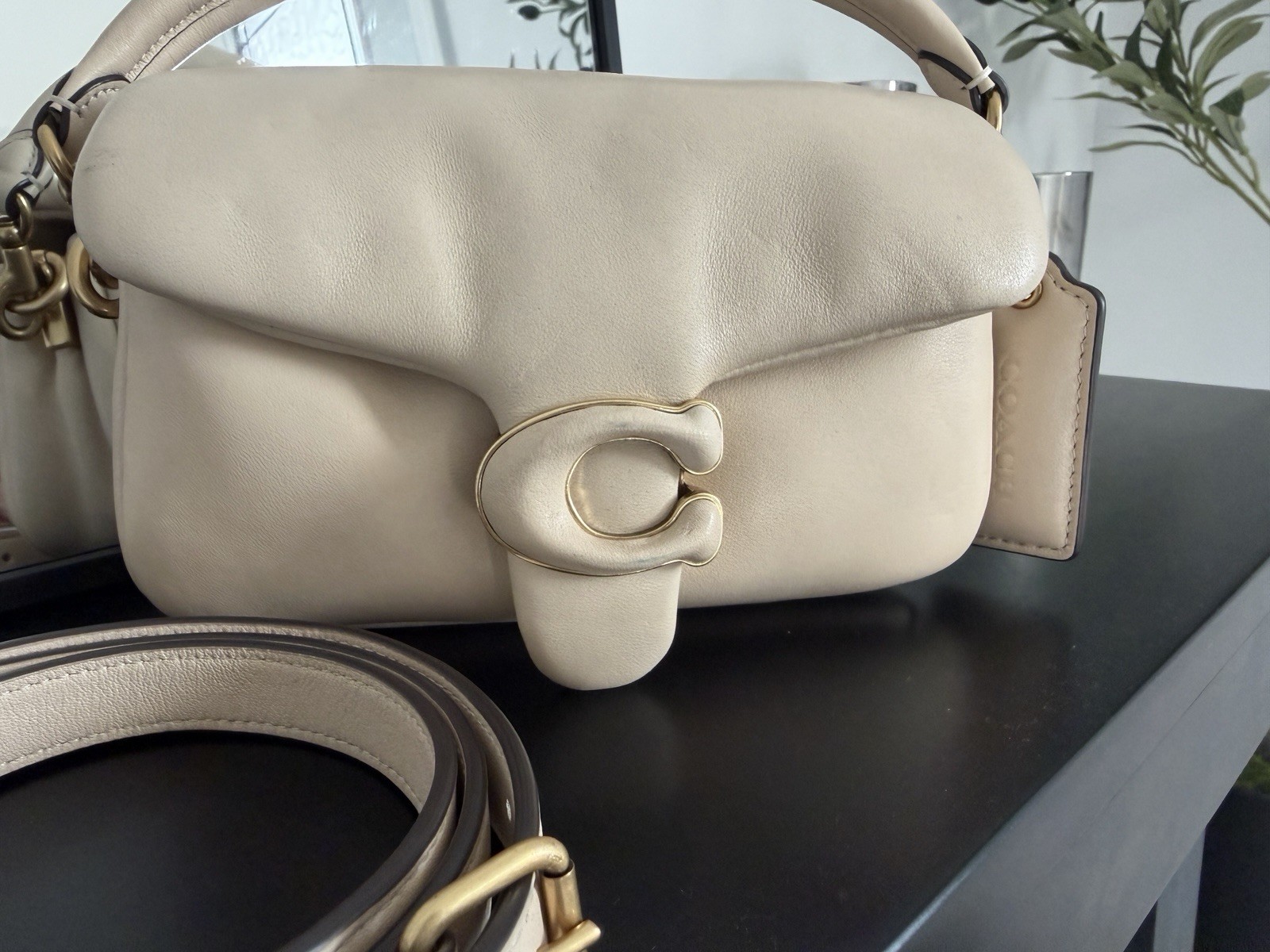 Coach Pillow Tabby 18 Women’s Shoulder Bag Beige/Ivory