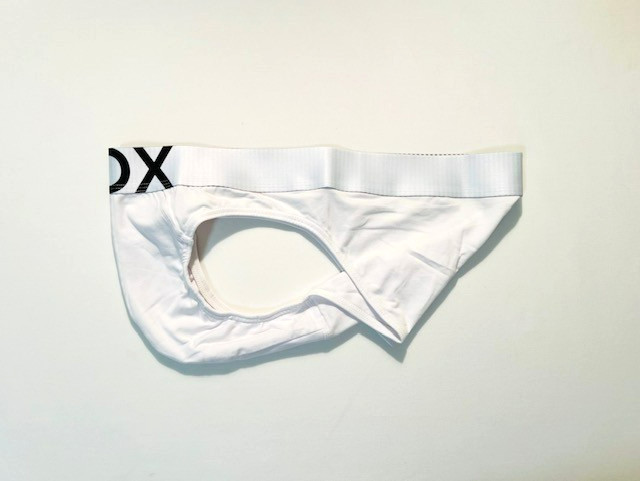 BOX Menswear – Size Large – Low Rise Cotton Brief with Roomy Pouch – White/Black