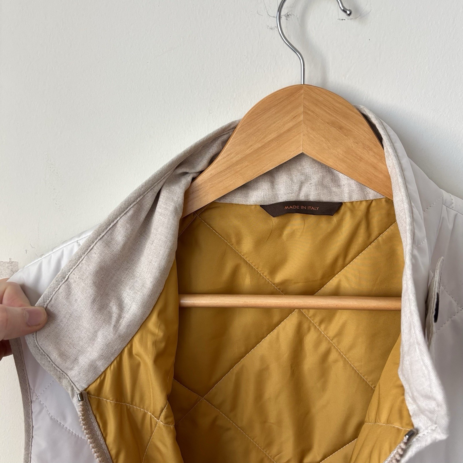 Waterville Fit Quilted Vest Size 54 XL Water Repellant Diamond Made In Italy