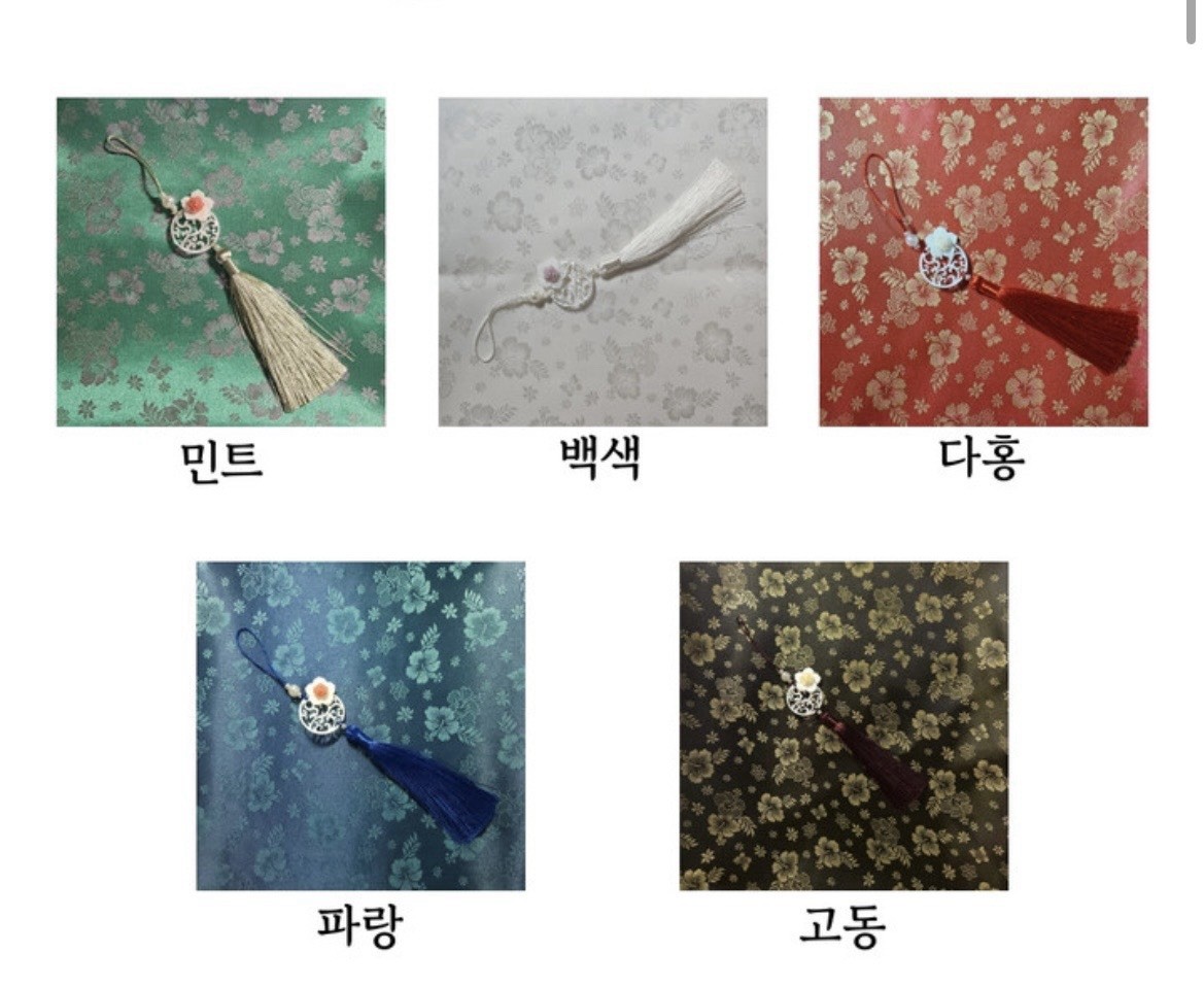 Korean Hanbok Traditional Style Shoulder Bag Eco Tote Norigae Charm Handmade