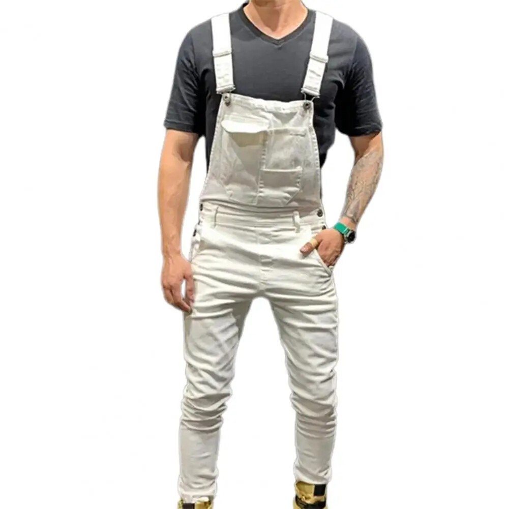 Men Suspender Denim Jeans Dungarees Overalls Romper Jumpsuit Bib Pants Trousers