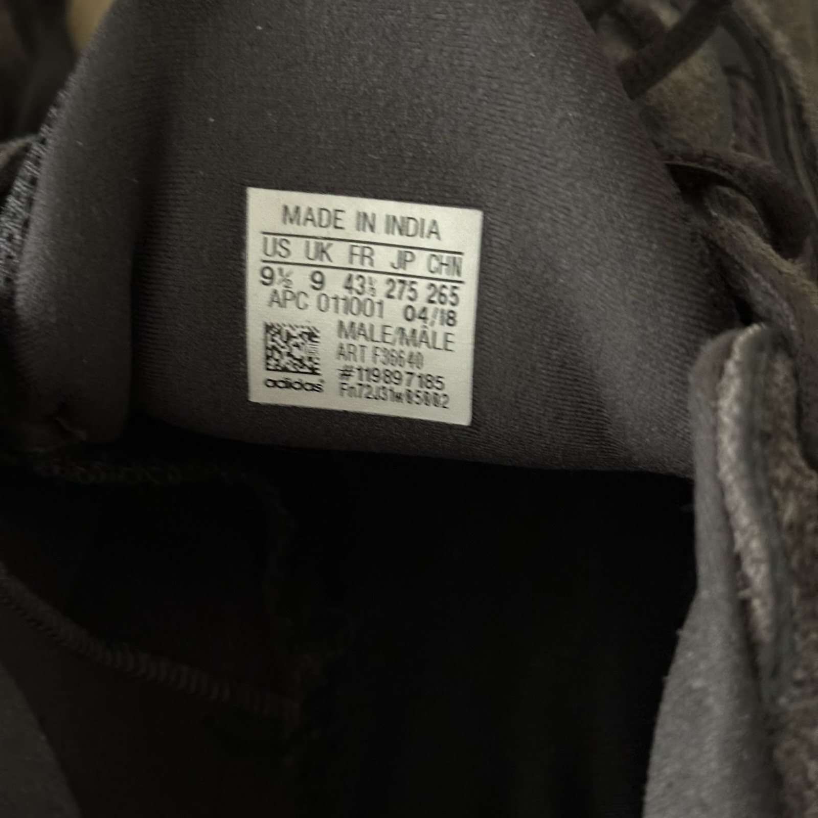 adidas Yeezy 500 Low Utility Black Size 9.5 With Box And Insoles