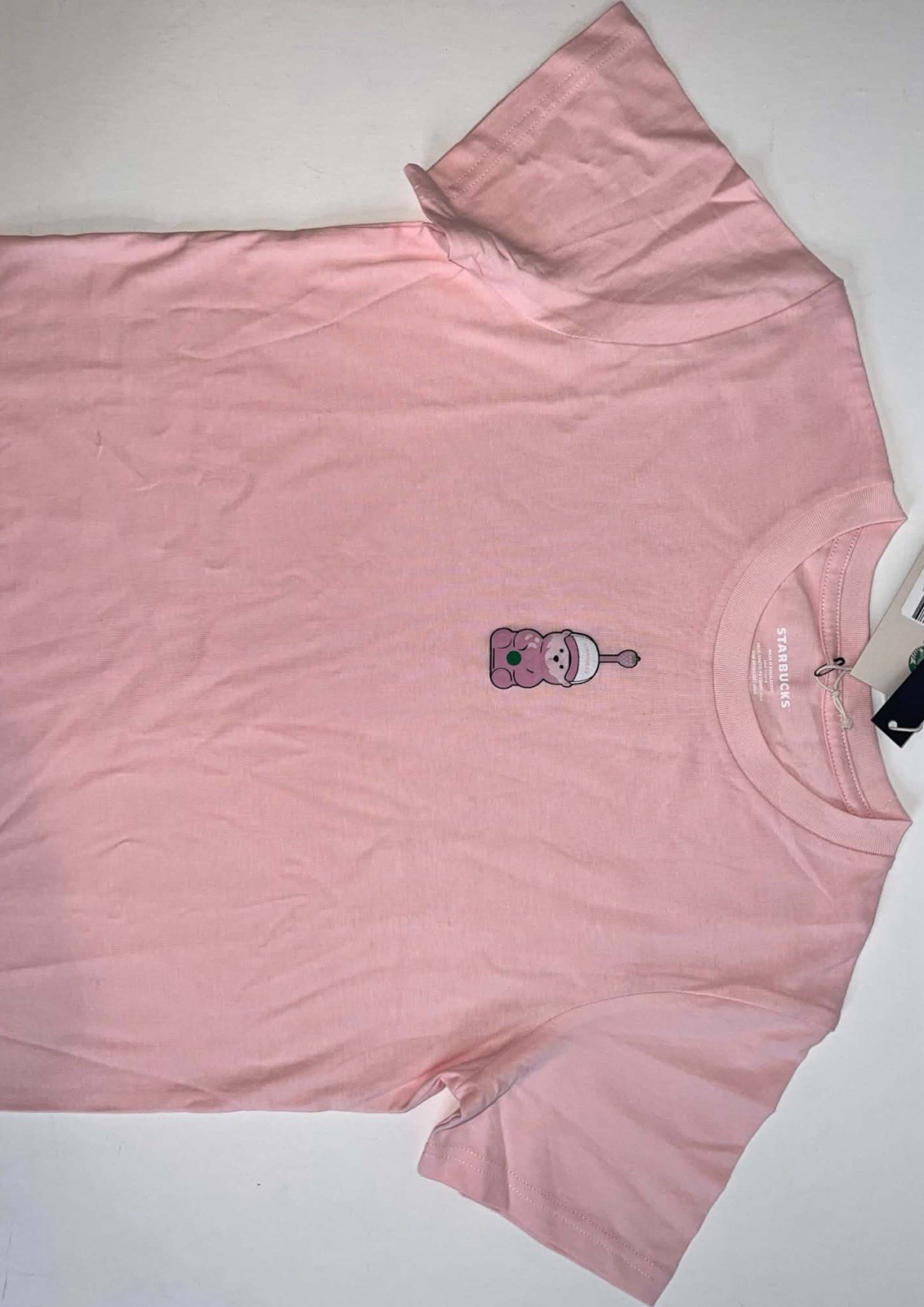 Starbucks Pink Bear Barista T-Shirt Logo Limited Edition Top NWT